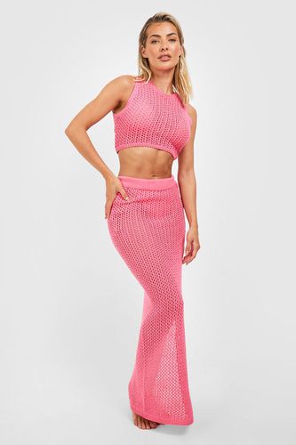 Womens Crochet Top & Maxi Skirt Beach Co-ord - - L - boohoo - Modalova