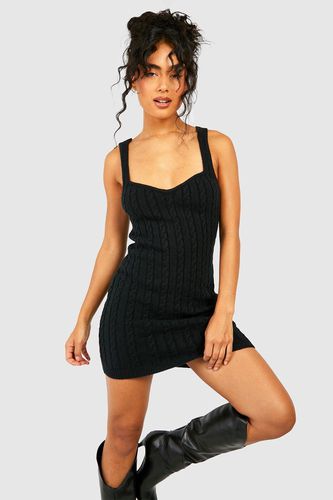 Womens Soft Cable Knit Mini Dress - - 10 - boohoo - Modalova