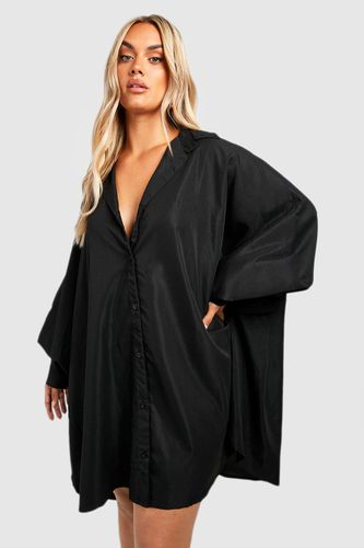 Womens Plus Oversized Batwing Balloon Sleeve Shirt Dress - - 20 - boohoo - Modalova