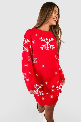 Womens Snowflake Christmas Jumper Dress - - M - boohoo - Modalova