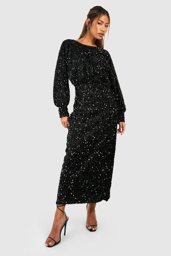 Womens Velvet Sequin Sparkle Midaxi Dress - - 10 - boohoo - Modalova