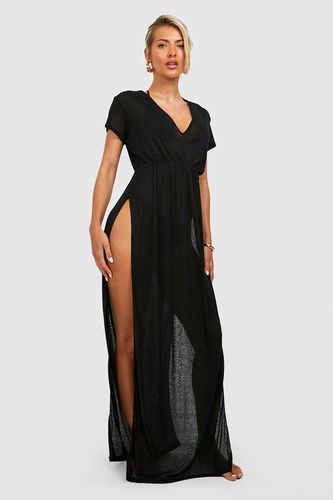 Womens Sheer Texture Split Beach Maxi Dress - - S - boohoo - Modalova
