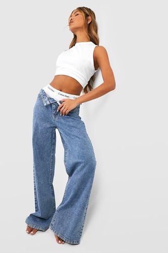 Womens Basics High Waisted Wide Leg Jeans - - 10 - boohoo - Modalova
