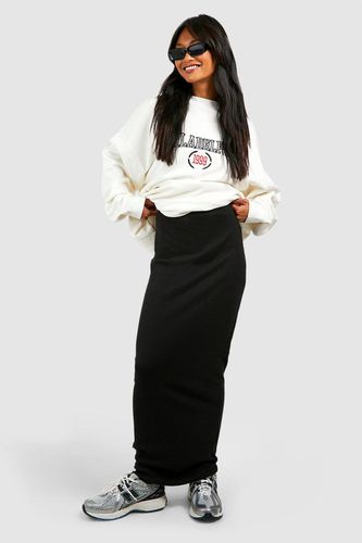 Womens Cotton Rib Maxi Slip Skirt - - 10 - boohoo - Modalova