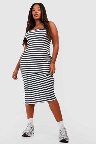 Womens Plus Rib Stripe Maxi Dress - - 24 - boohoo - Modalova