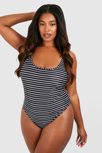 Womens Plus Stripe Strappy Swimsuit - - 20 - boohoo - Modalova