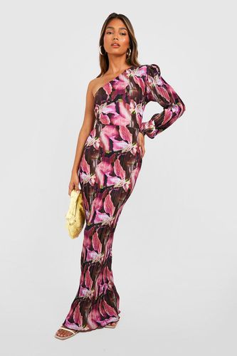 Womens Tropical Floral Plisse Maxi Dress - - 8 - boohoo - Modalova