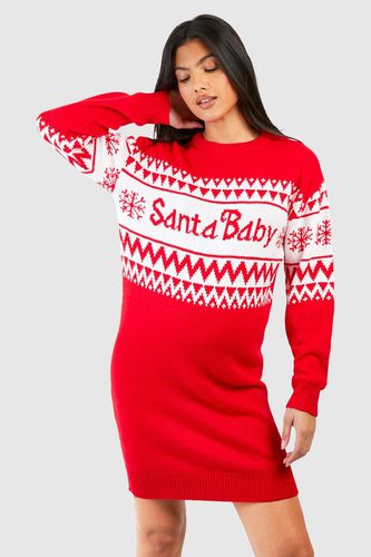 Womens Maternity Santa Baby Christmas Jumper Dress - - 14 - boohoo - Modalova