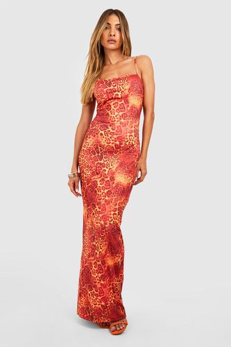 Womens Leopard Print Strappy Maxi Dress - - 10 - boohoo - Modalova