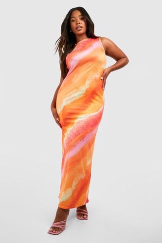 Womens Plus Abstract Racer Neck Jersey Maxi Dress - - 16 - boohoo - Modalova