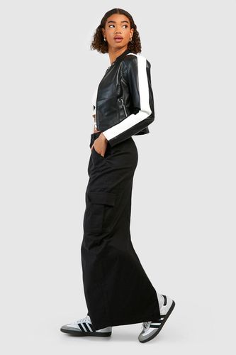 Womens Tall High Waisted Twill Cargo Maxi Skirt - - 6 - boohoo - Modalova