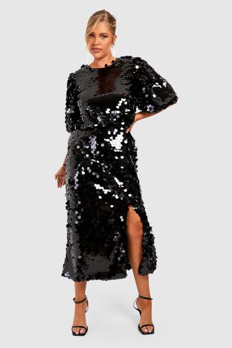 Womens Plus Disc Sequin Blouson Midi Dress - - 16 - boohoo - Modalova