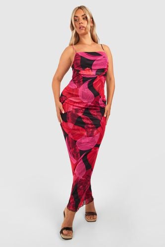 Womens Plus Floral Print Mesh Maxi Slip Dress - - 26 - boohoo - Modalova