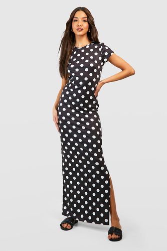 Womens Polka Dot Cap Sleeve Maxi Dress - - 10 - boohoo - Modalova