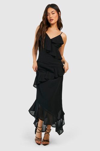 Womens Woven Ruffle Maxi Dress - - 10 - boohoo - Modalova