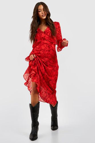 Womens Chiffon Printed Smock Dress - - 10 - boohoo - Modalova