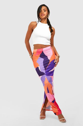 Womens Abstract Printed Maxi Skirt - - 8 - boohoo - Modalova