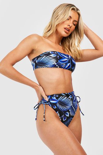 Womens Tropical Tummy Control Ruched Bikini Brief - - 6 - boohoo - Modalova