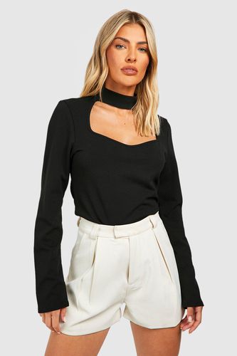 Womens Jersey Crepe Sweetheart Neck Detail Top - - 16 - boohoo - Modalova