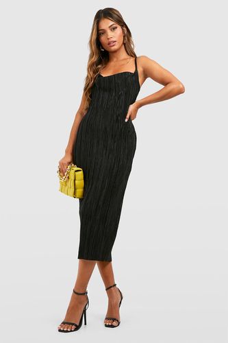 Womens Plisse Strappy Midaxi Dress - - 12 - boohoo - Modalova