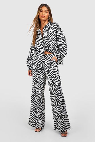 Womens Zebra Shirt & Trouser Co-ord - - 8 - boohoo - Modalova