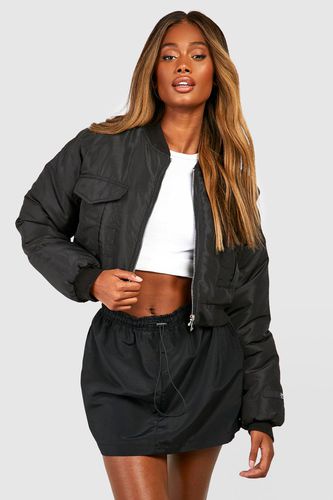 Womens Cargo Pocket Bomber Jacket - - 10 - boohoo - Modalova