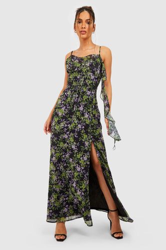 Womens Floral Chiffon Corset Maxi Dress - - 10 - boohoo - Modalova