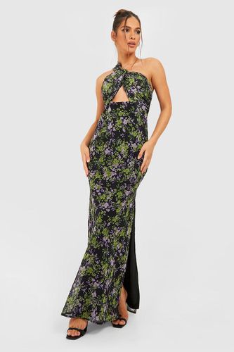 Womens Floral Chiffon Twist Maxi Dress - - 10 - boohoo - Modalova