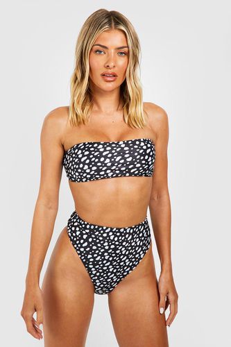 Womens Dalmatian Bandeau Bikini Top - - 10 - boohoo - Modalova