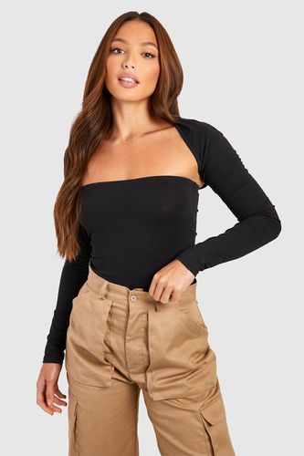 Womens Tall Basic Cotton Bolero Bandeau Bodysuit - - 10 - boohoo - Modalova