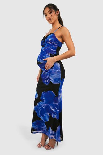 Womens Maternity Floral Mesh Midaxi Dress - - 10 - boohoo - Modalova