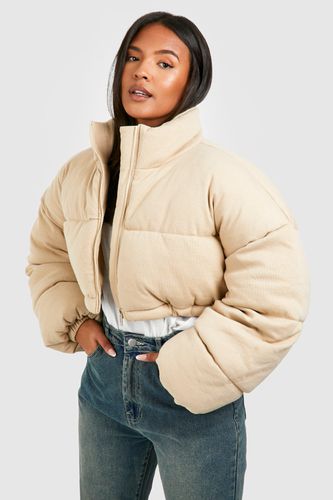 Womens Plus Knitted Crop Puffer Jacket - - 18 - boohoo - Modalova