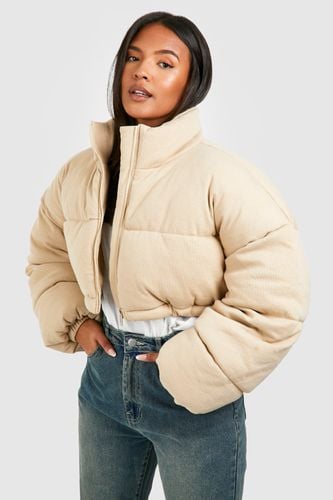 Womens Plus Knitted Crop Puffer Jacket - - 26 - boohoo - Modalova