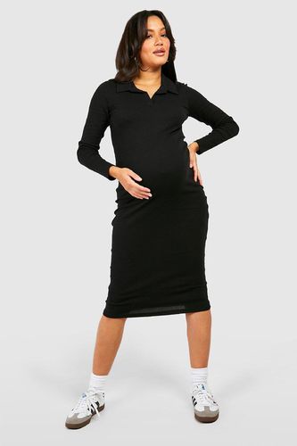 Womens Maternity Collared Long Sleeve Midi Dress - - 10 - boohoo - Modalova