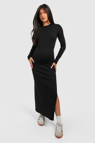 Womens Maternity Basic Crew Neck Long Sleeve Maxi Dress - - 12 - boohoo - Modalova