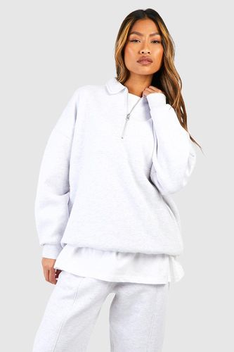 Womens Premium Seam Detail Collared Oversized Sweatshirt - - M - boohoo - Modalova