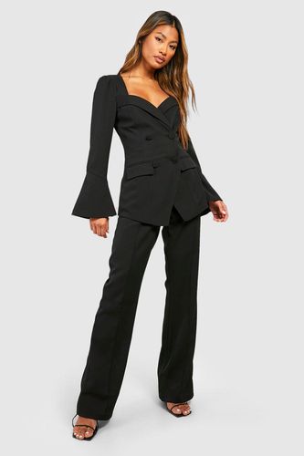 Womens Pin Tuck Fit & Flare Tailored Trousers - - 12 - boohoo - Modalova