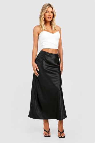 Womens Lace Trim Satin Slip Maxi Skirt - - 10 - boohoo - Modalova