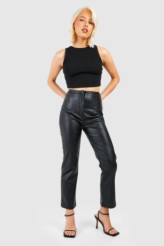 Womens Leather Look High Waisted Tailored Skinny Trousers - - 10 - boohoo - Modalova