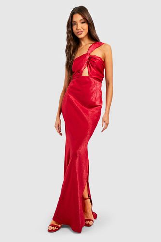 Womens Satin Twist Asymmetric Maxi Dress - - 14 - boohoo - Modalova