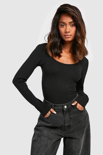 Womens Premium Super Soft Scoop Neck Long Sleeve Bodysuit - - 10 - boohoo - Modalova