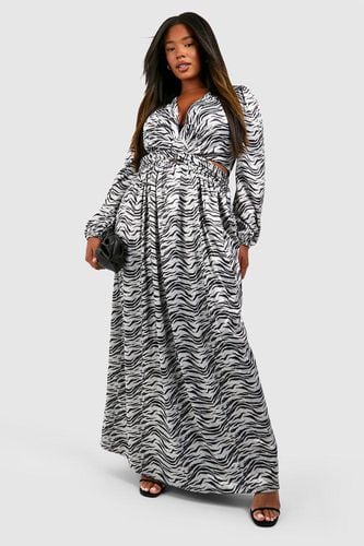 Womens Plus Zebra Print Chiffon Cut Out Maxi Dress - - 16 - boohoo - Modalova