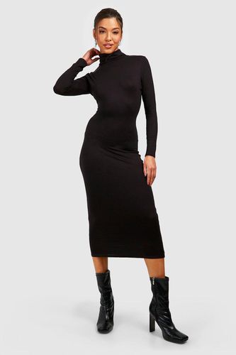Womens Jersey Roll Neck Long Sleeve Midi Dress - - 10 - boohoo - Modalova