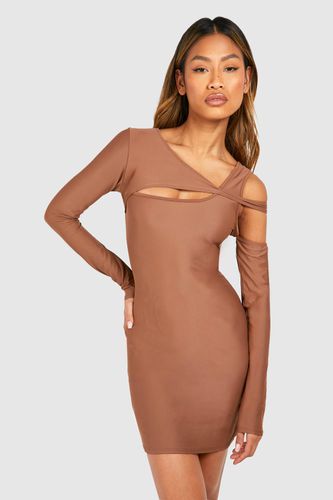 Womens Premium Matte Slinky Cut Out Mini Dress - - 14 - boohoo - Modalova