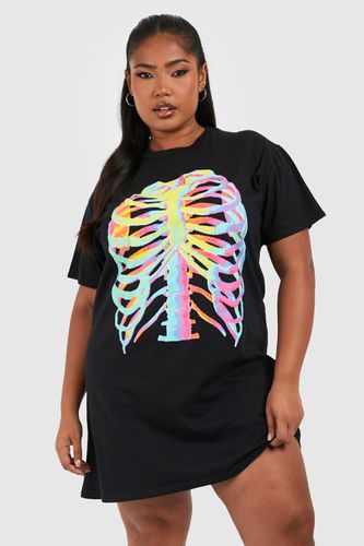 Womens Plus Halloween Skeleton T-shirt Dress - - 18 - boohoo - Modalova