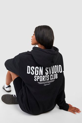Womens Dsgn Studio Sports Club Slogan Print Oversized Hoodie - - S - boohoo - Modalova