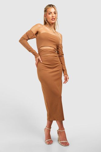 Womens Cut Out Long Sleeve Midaxi Dress - - 14 - boohoo - Modalova