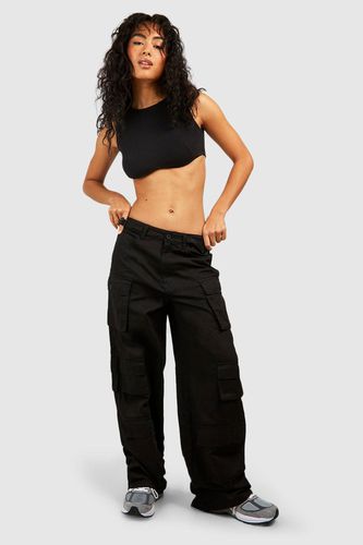 Womens Adjustable Waist Multi Pocket Oversized Cargo trousers - - 14 - boohoo - Modalova