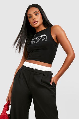 Womens Halloween Slinky Ghosting Printed Crop Top - - 12 - boohoo - Modalova