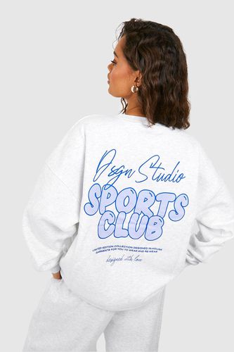 Womens Dsgn Studio Sports Bubble Slogan Oversized Sweatshirt - - L - boohoo - Modalova